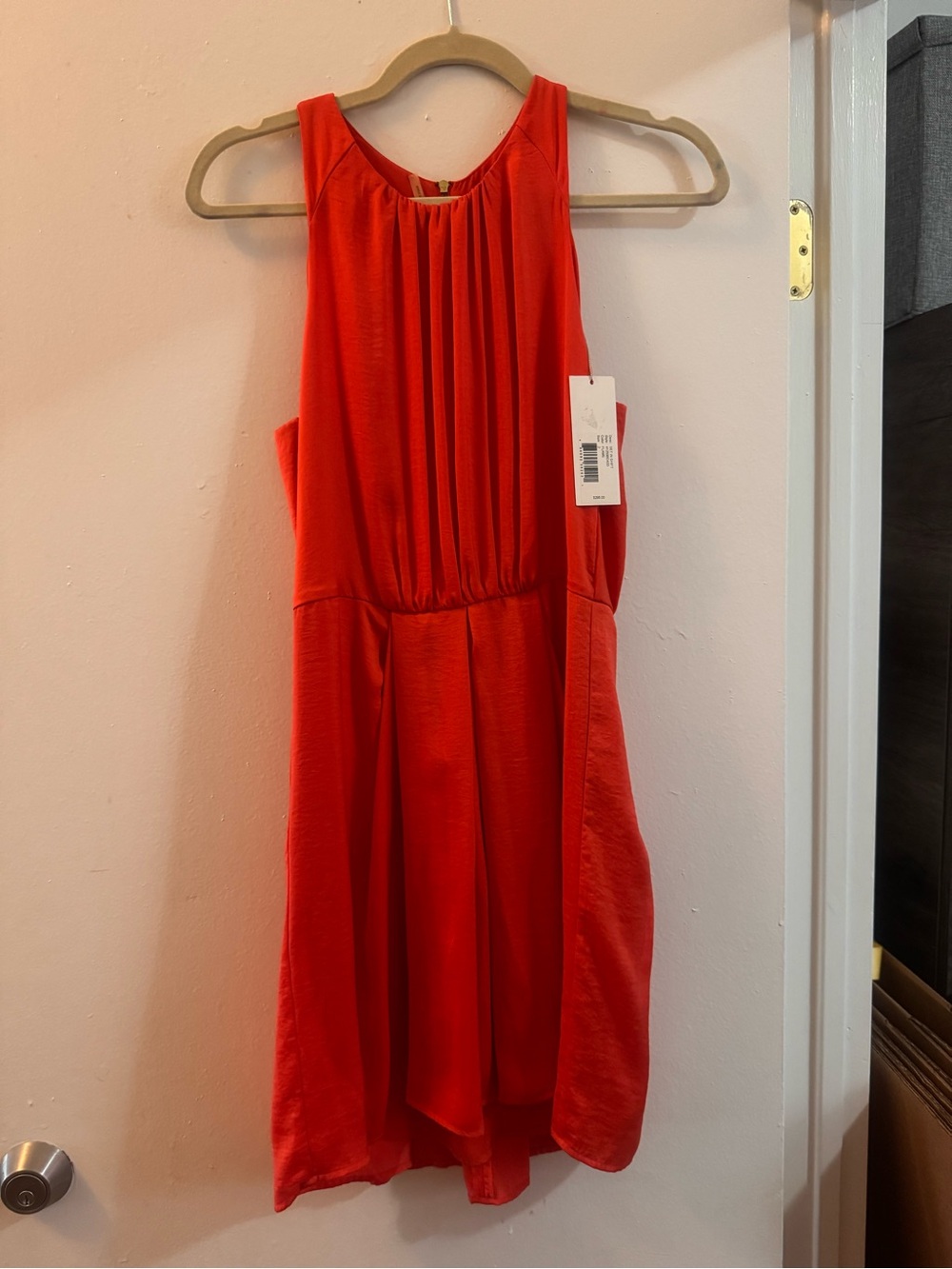 Flame Orange Sleeveless Shift Dress with Tag